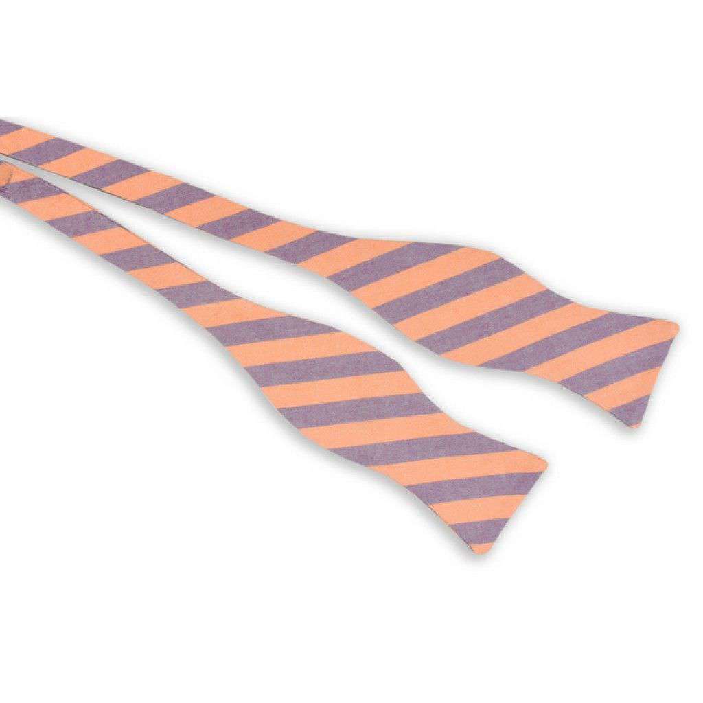 Orange and Purple Oxford Stripe Bow Tie by High Cotton - Country Club Prep