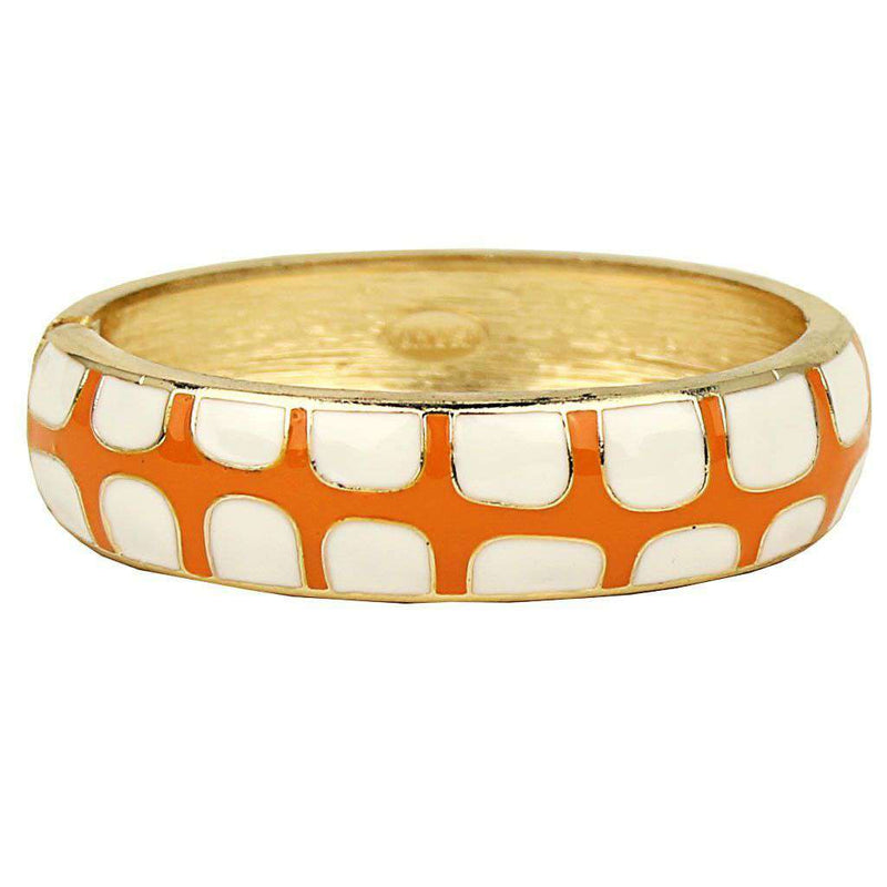 Gecko Bangle in White and Orange by Fornash - Country Club Prep