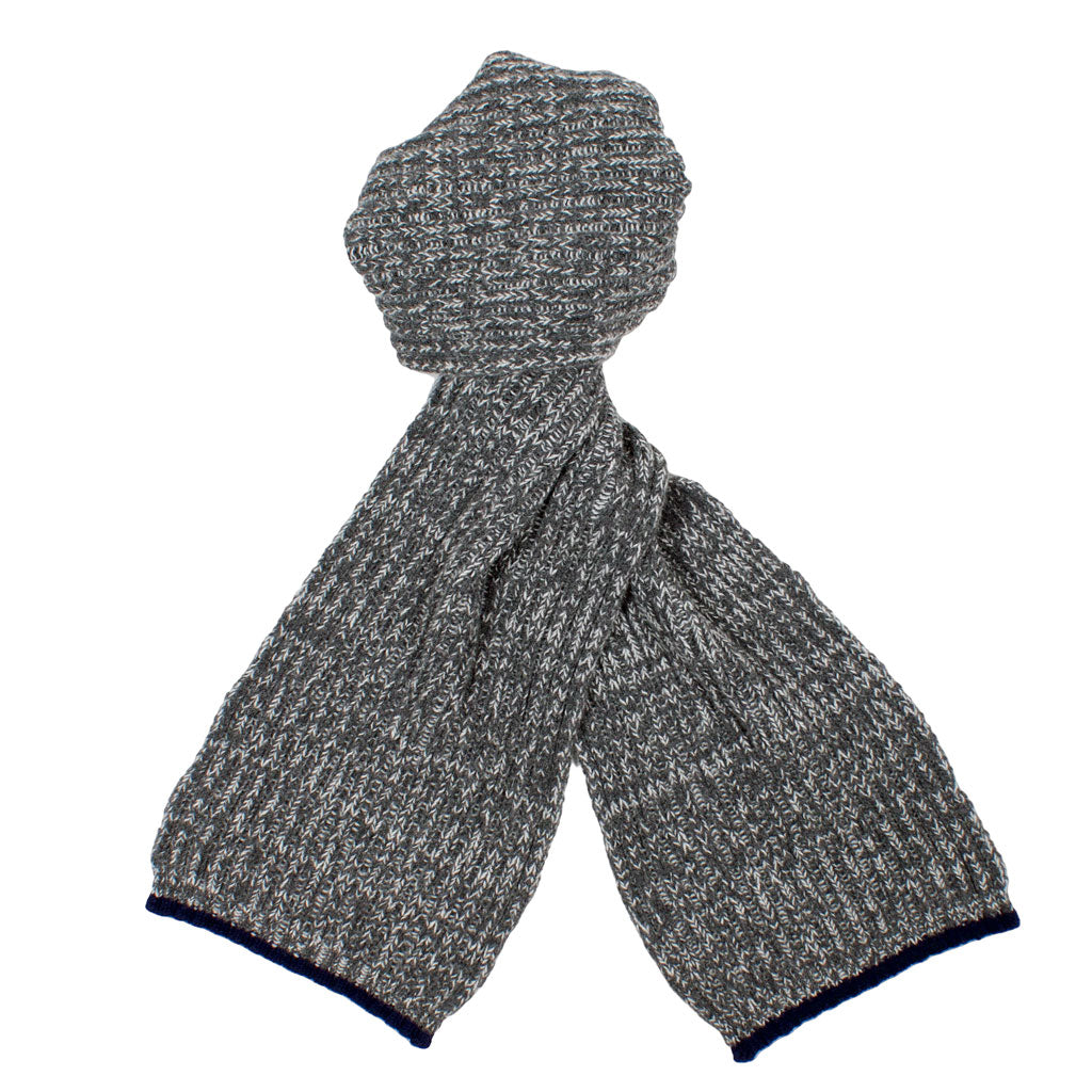 Wool Scarf in Grey and Pearl by Barbour - Country Club Prep