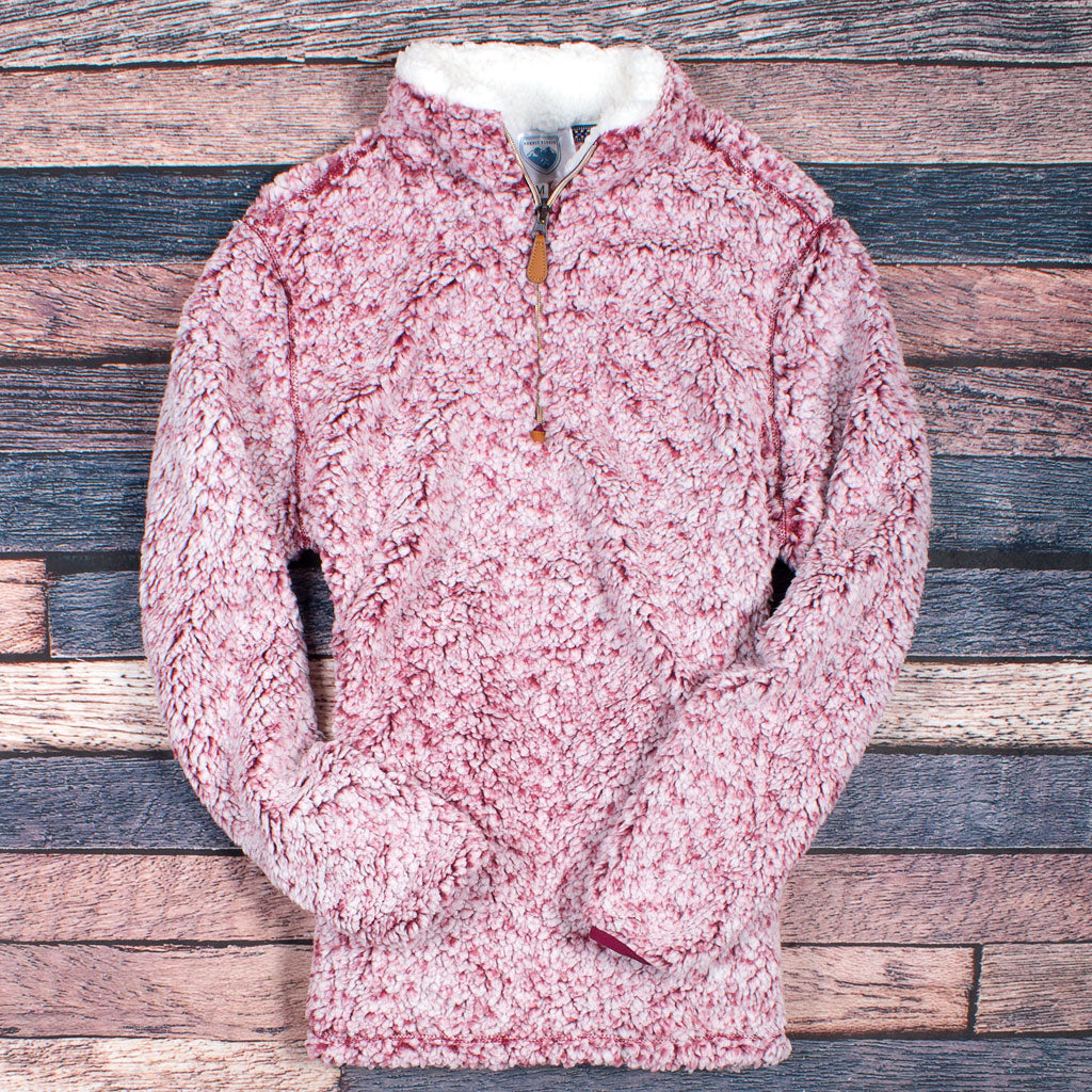 The Victoria Sherpa Pullover in Burgundy by Nordic Fleece - Country Club Prep
