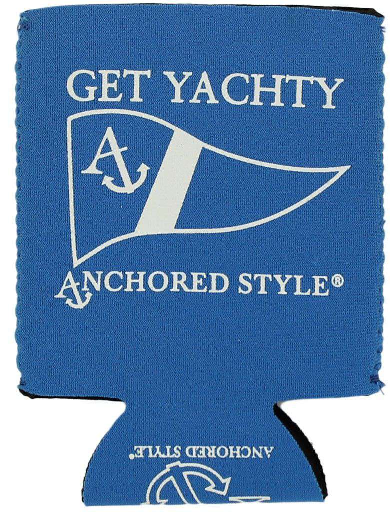 Get Yachty Can Holder in Neon Blue by Anchored Style - Country Club Prep