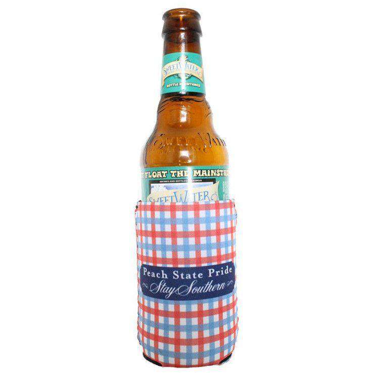 Gingham Can Holder in Red & Blue by Peach State Pride - Country Club Prep