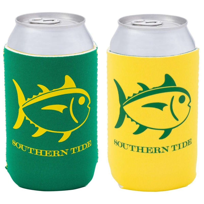 Reversible Can Caddie in Augusta Green/Sunshine Yellow by Southern Tide - Country Club Prep