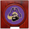 East Carolina Needlepoint Coasters in Purple by Smathers & Branson - Country Club Prep