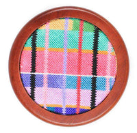 Limited Edition Needlepoint Longshanks Madras Coasters by Smathers & Branson - Country Club Prep