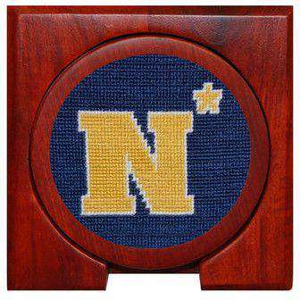 Naval Academy Needlepoint Coasters in Navy by Smathers & Branson - Country Club Prep