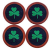 Shamrock Needlepoint Coasters in Dark Navy by Smathers & Branson - Country Club Prep