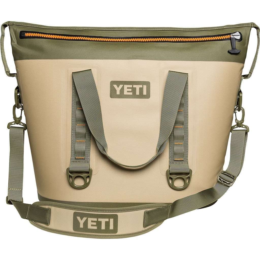field tan/blaze orange yeti cooler bag Hopper Two 40 in Tan and Blaze by The liner is made Color:Yellow/Gray Dot adidas Santiago 4 Lunch Leather Duffle