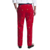 Beachcomber Corduroy Pants in Crimson with Embroidered Christmas Tree by Castaway Clothing - Country Club Prep