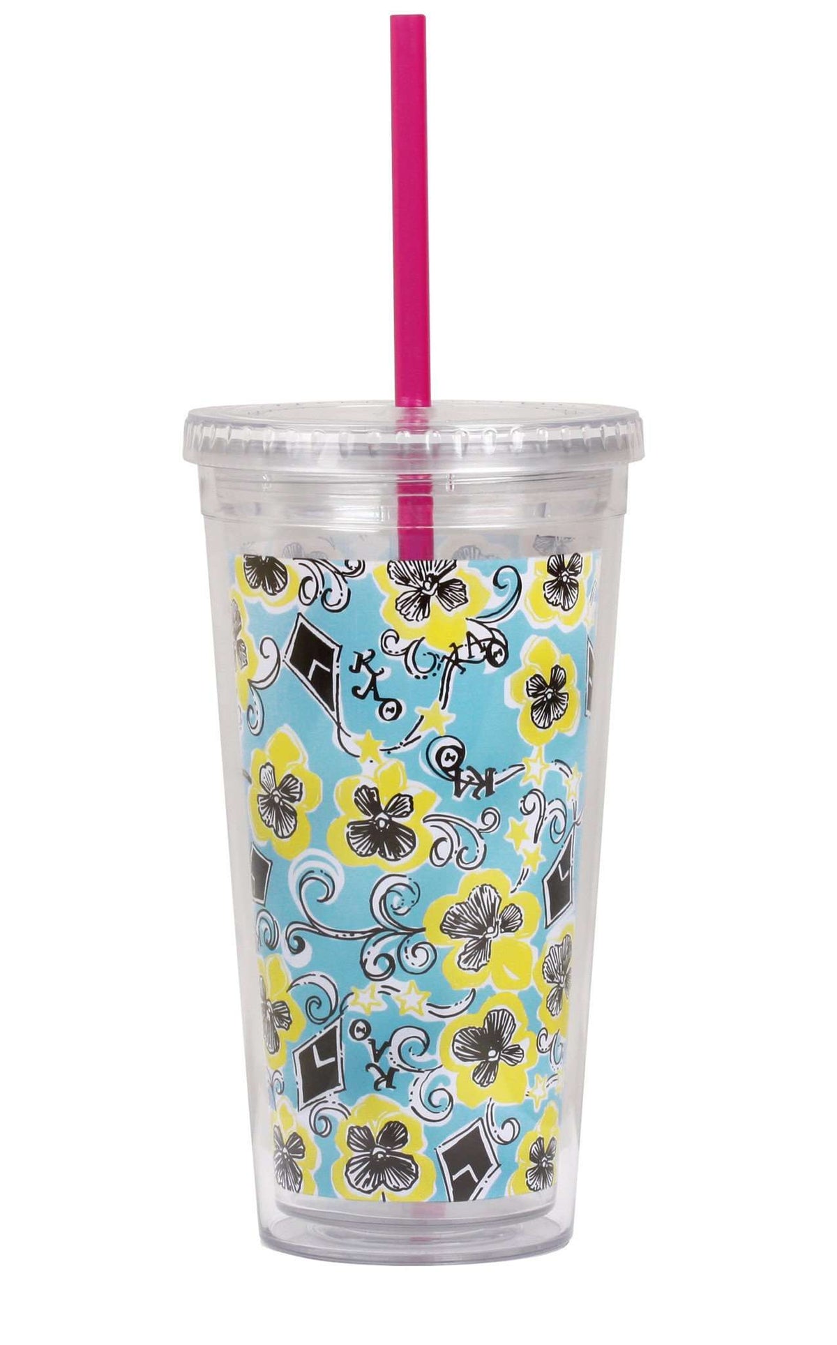 Kappa Alpha Theta Tumbler with Straw by Lilly Pulitzer - Country Club Prep