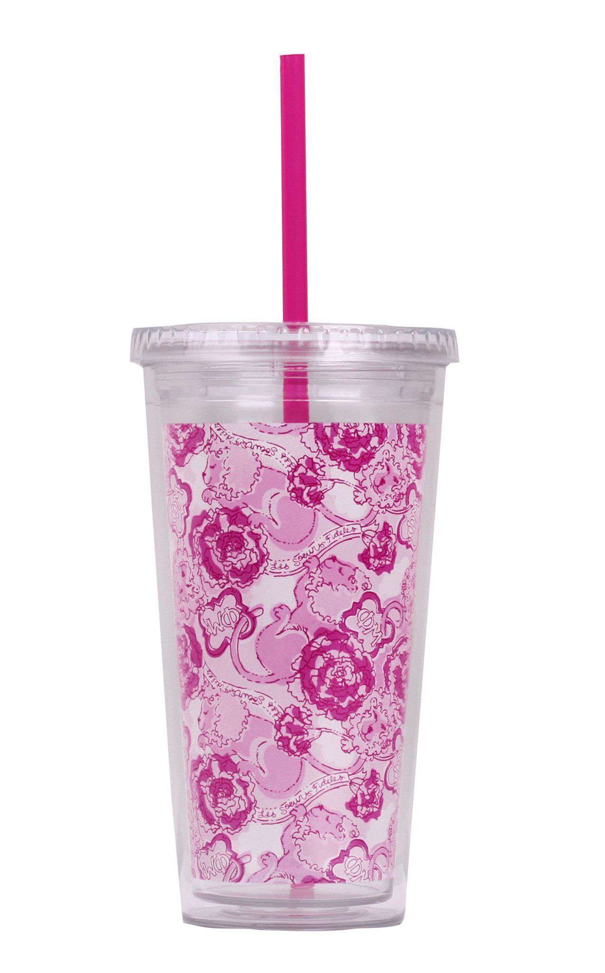 Phi Mu Tumbler with Straw by Lilly Pulitzer - Country Club Prep