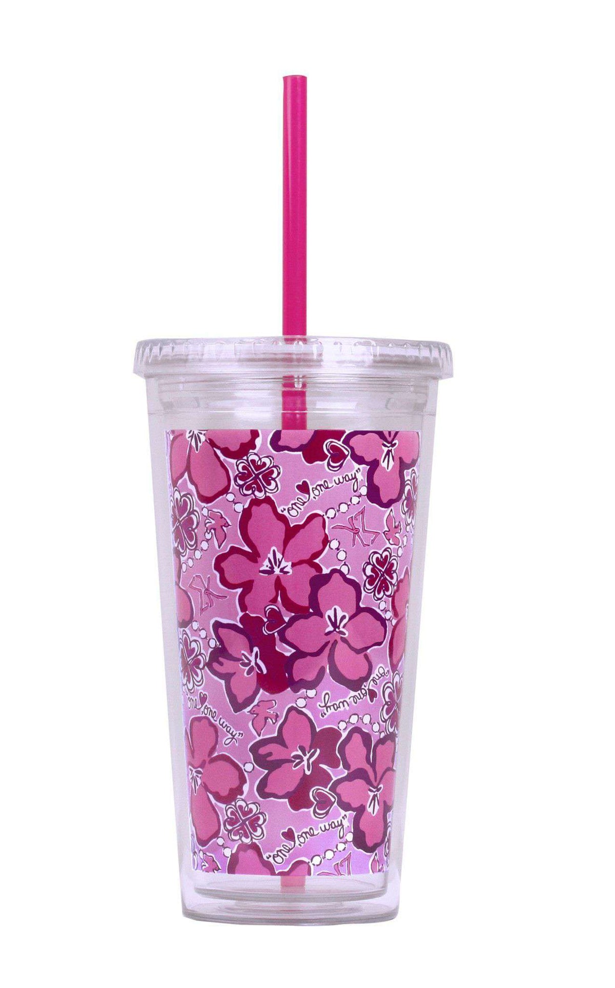 Sigma Kappa Tumbler with Straw by Lilly Pulitzer - Country Club Prep