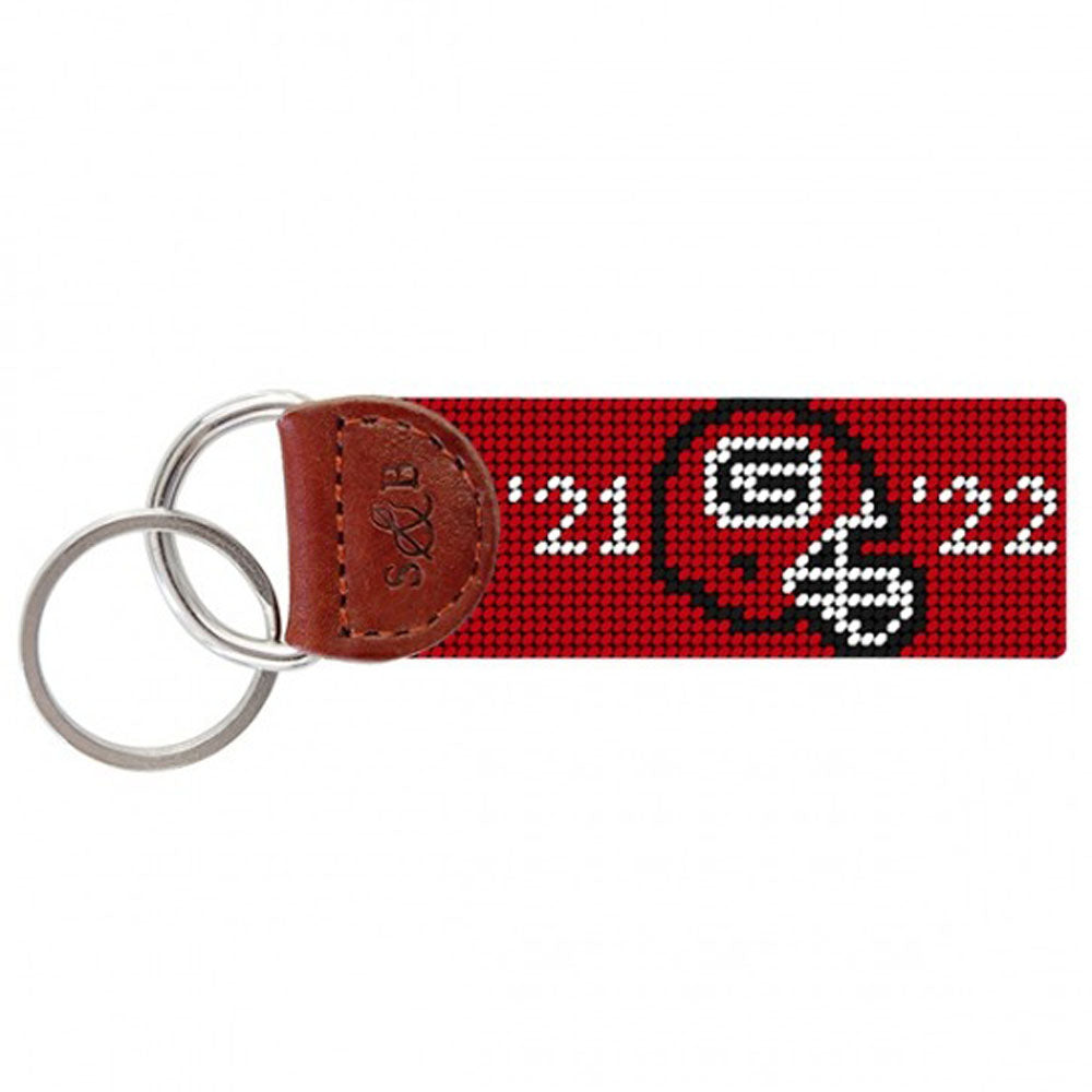 Georgia 2022 Back to Back National Championship Needlepoint Key Fob by Smathers & Branson - Country Club Prep