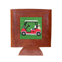 Golf Cart Needlepoint Can Cooler by Smathers & Branson - Country Club Prep