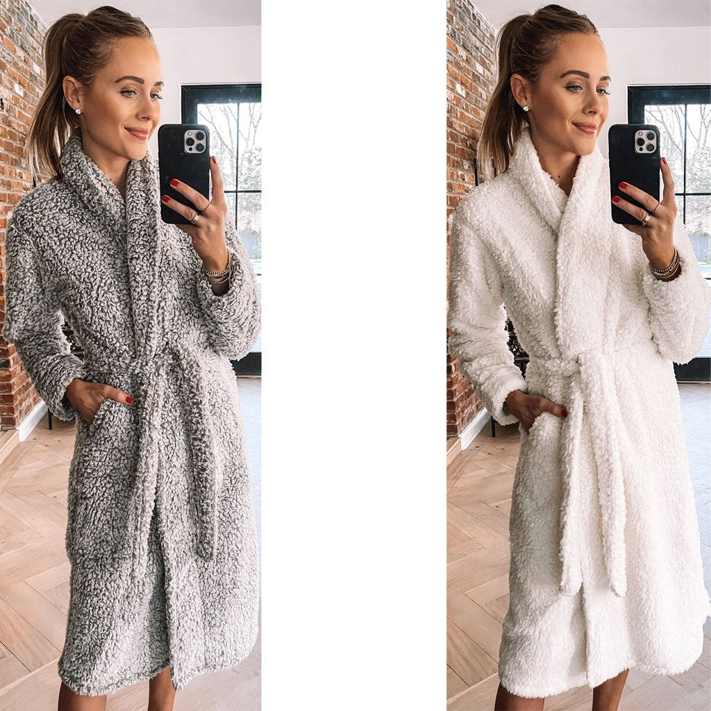 Hygge Hooded Plush Sherpa Robe - Country Club Prep