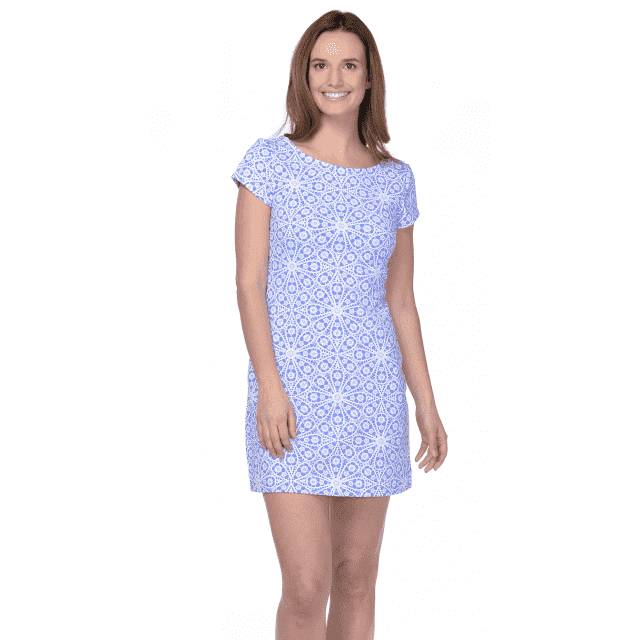 Addie Irish Lace Periwinkle Dress in Blue by Mahi Gold Country Club Prep Addie Irish Lace Periwinkle Dress in Blue by Mahi Gold Country Club Prep