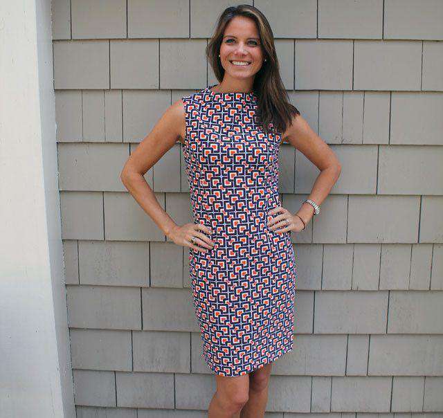 Betty Sheath Dress in Mod Square Navy by Jude Connally Navy / XS Betty Sheath Dress in Mod Square Navy by Jude Connally Navy / XS