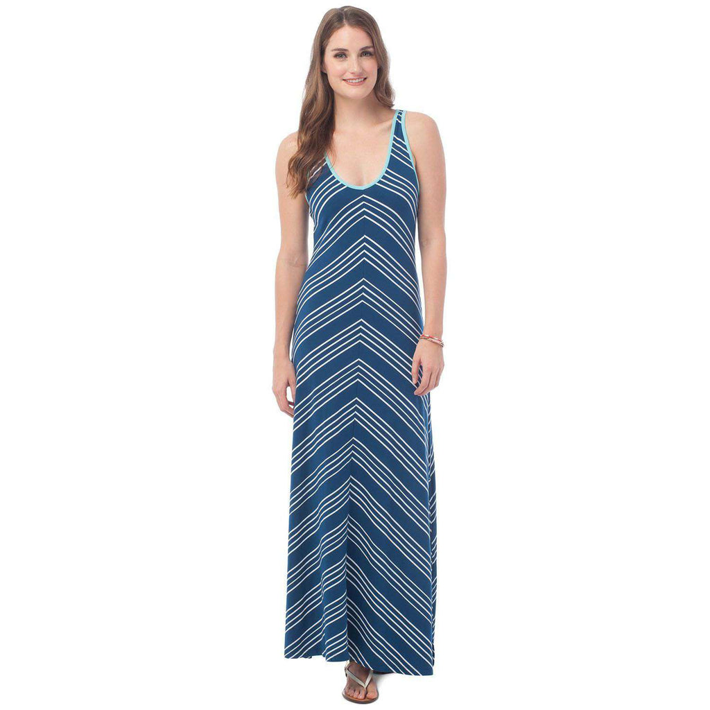 Southern Tide Ella Maxi Dress in Yacht Blue – Country Club Prep