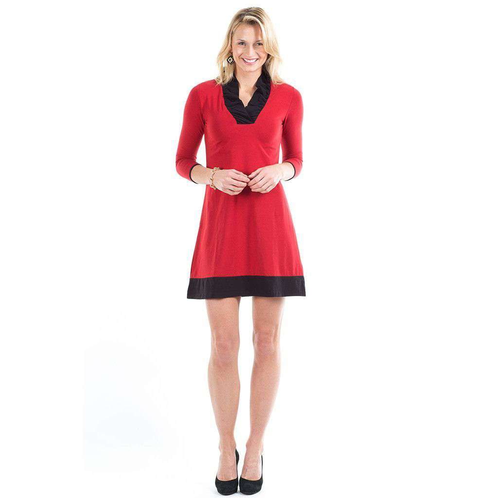 white christmas dresses Duffield Lane Holly Dress in Red and Black – Country Club Prep