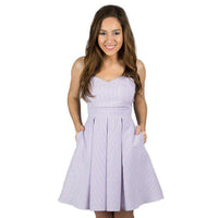 The Corbin Dress in Lavender Seersucker by Lauren James - Country Club Prep