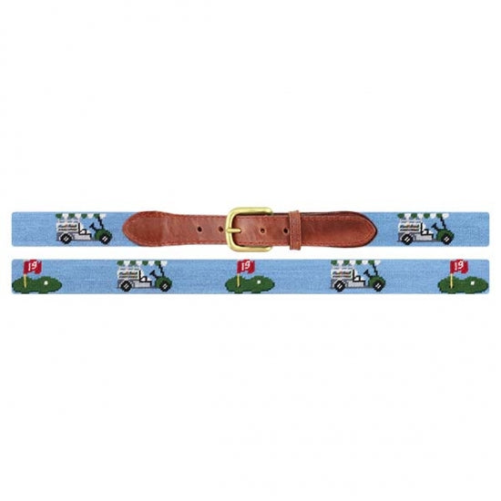 Beverage Cart Needlepoint Belt by Smathers & Branson - Country Club Prep