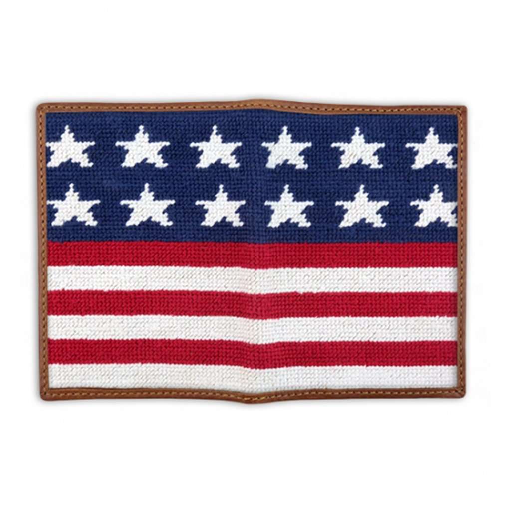 Old Glory Needlepoint Passport Case by Smathers & Branson - Country Club Prep
