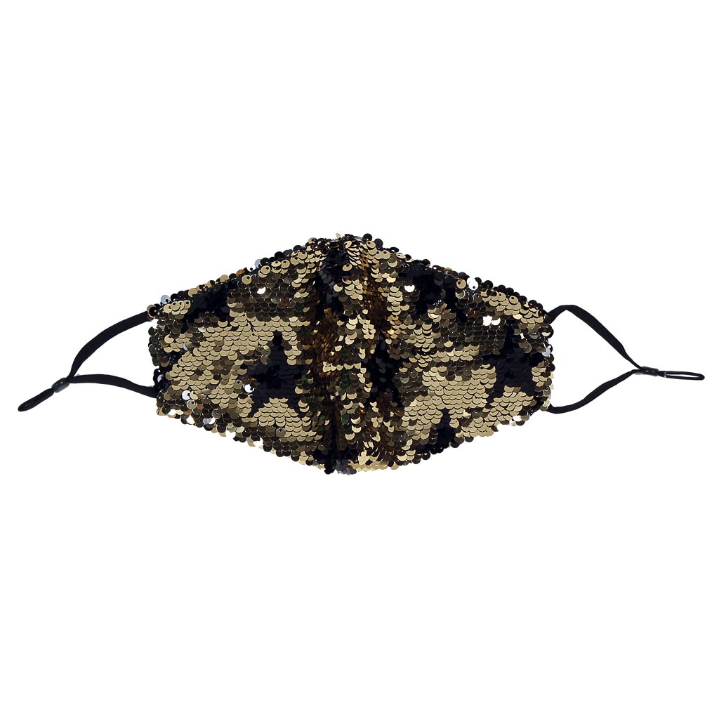 Gold Mellor Reversible Sequin Star Face Mask by Caroline Hill - Country Club Prep