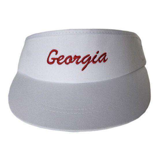 Classic Georgia Script Visor in White by Peach State Pride