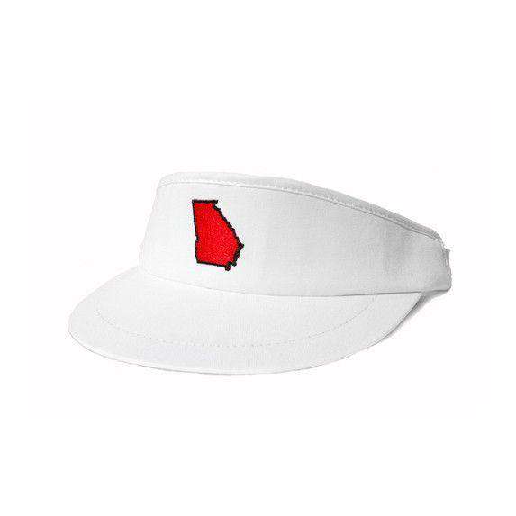 GA Athens Gameday Golf Visor in White by State Traditions - Country Club Prep