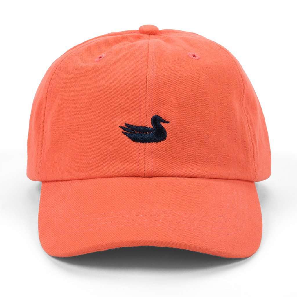 Southern Marsh Hat in Washed Coral with Navy Duck – Country Club Prep