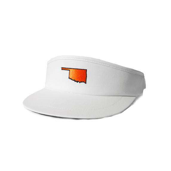 OK Stillwater Gameday Golf Visor in White by State Traditions - Country Club Prep