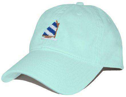 Rainbow Fleet Needlepoint Hat in Glacier Blue by Smathers & Branson - Country Club Prep