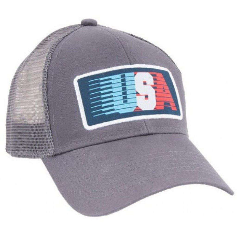 USA Logo Patch Mesh Back Hat in Gray by Rowdy Gentleman - Country Club Prep