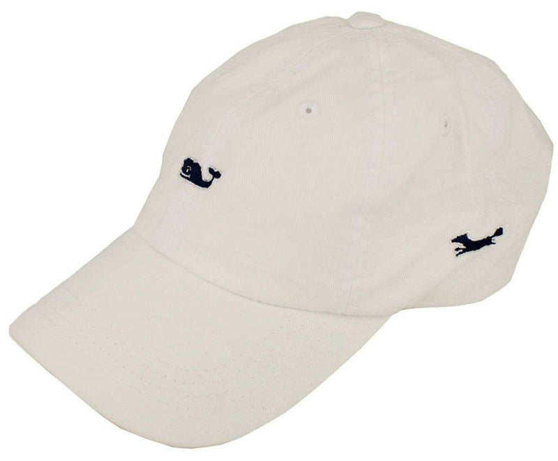 Whale Logo Baseball Hat in White by Vineyard Vines, Also Featuring Longshanks the Fox - Country Club Prep