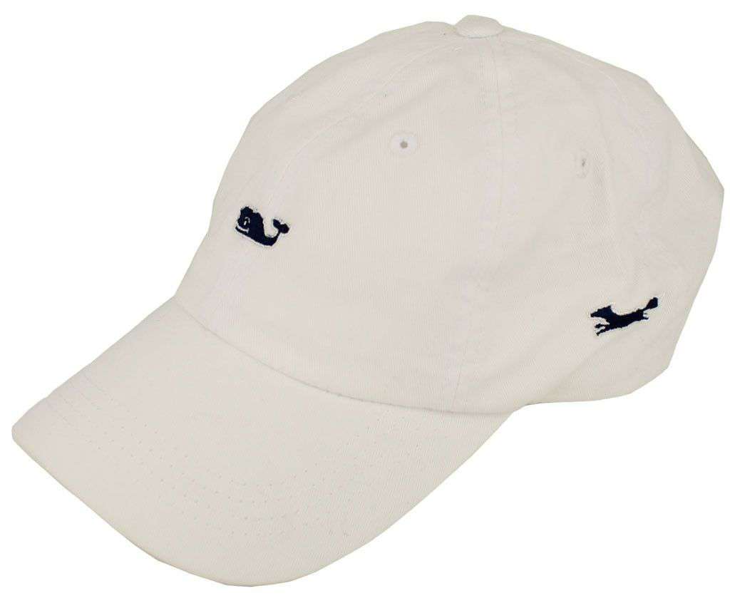 Vineyard Vines Whale Logo Baseball Hat in White – Country Club Prep