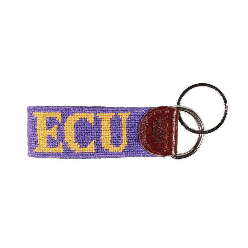 East Carolina Needlepoint Key Fob in Purple by Smathers & Branson - Country Club Prep