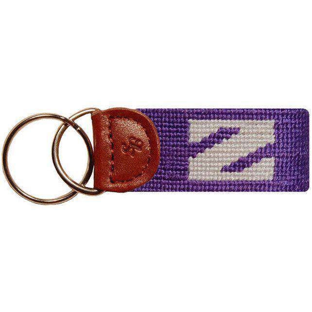 Northwestern Needlepoint Key Fob in Purple by Smathers & Branson - Country Club Prep