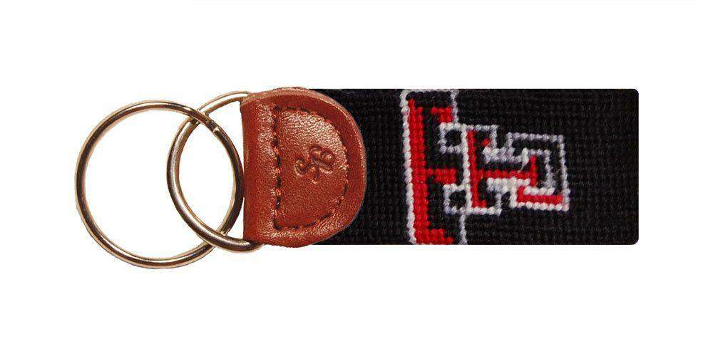 Texas Tech Needlepoint Key Fob in Black by Smathers & Branson - Country Club Prep