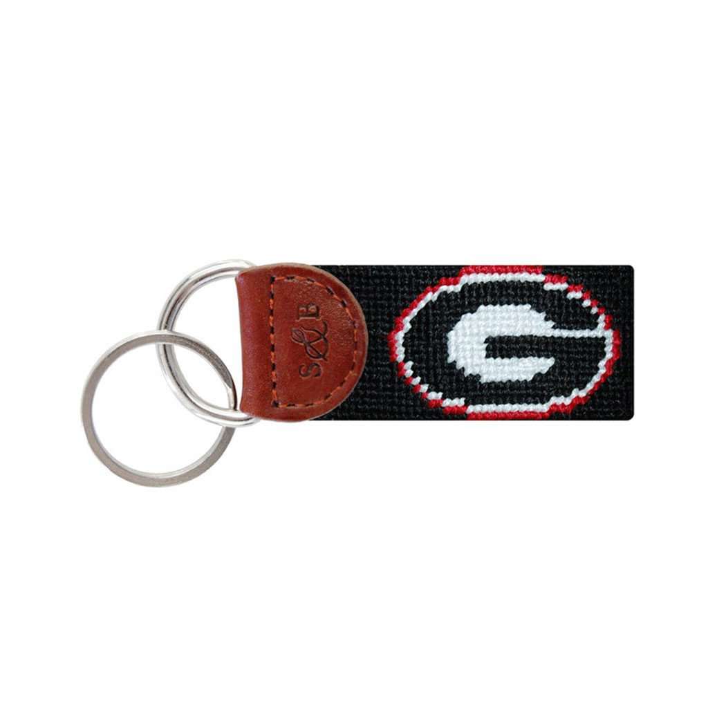 University of Georgia Needlepoint Key Fob in Black by Smathers & Branson - Country Club Prep