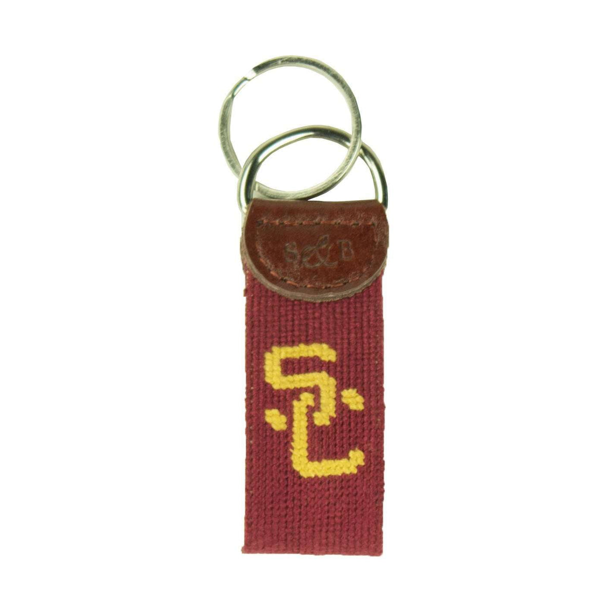 University of Southern California Needlepoint Key Fob in Crimson by Smathers & Branson - Country Club Prep