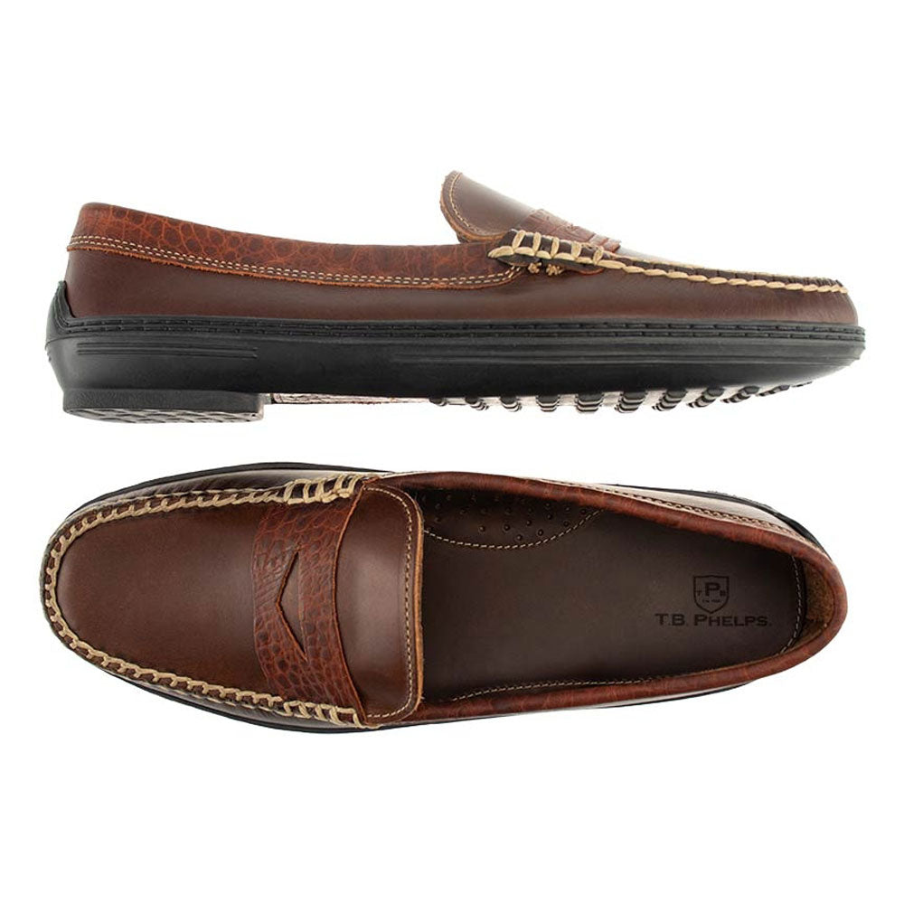 Key West Croco Combo Penny Loafer by Country Club Prep - Country Club Prep