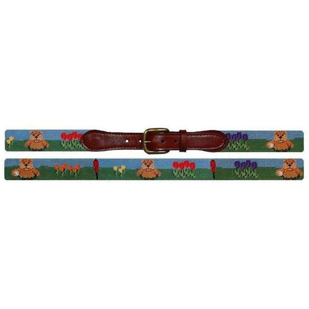 Caddyshack Needlepoint Belt in Blue and Green by Smathers & Branson - Country Club Prep