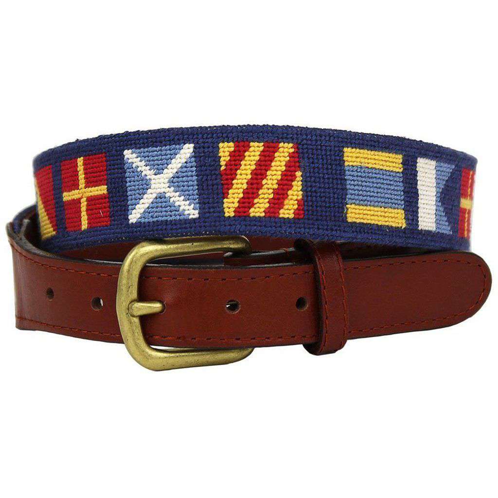 Dark n' Stormy Needlepoint Belt by Smathers & Branson - Country Club Prep