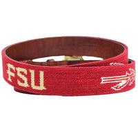 Florida State Needlepoint Belt in Garnet by Smathers & Branson - Country Club Prep