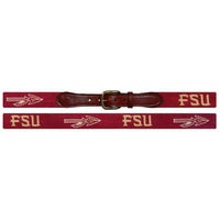 Florida State Needlepoint Belt in Garnet by Smathers & Branson - Country Club Prep