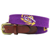 LSU Needlepoint Belt in Purple by Smathers & Branson - Country Club Prep