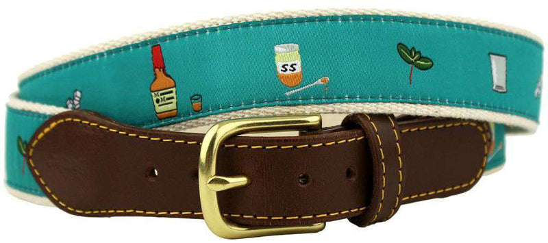 Mint Julep Leather Tab Belt in Green by Knot Belt Co. - Country Club Prep