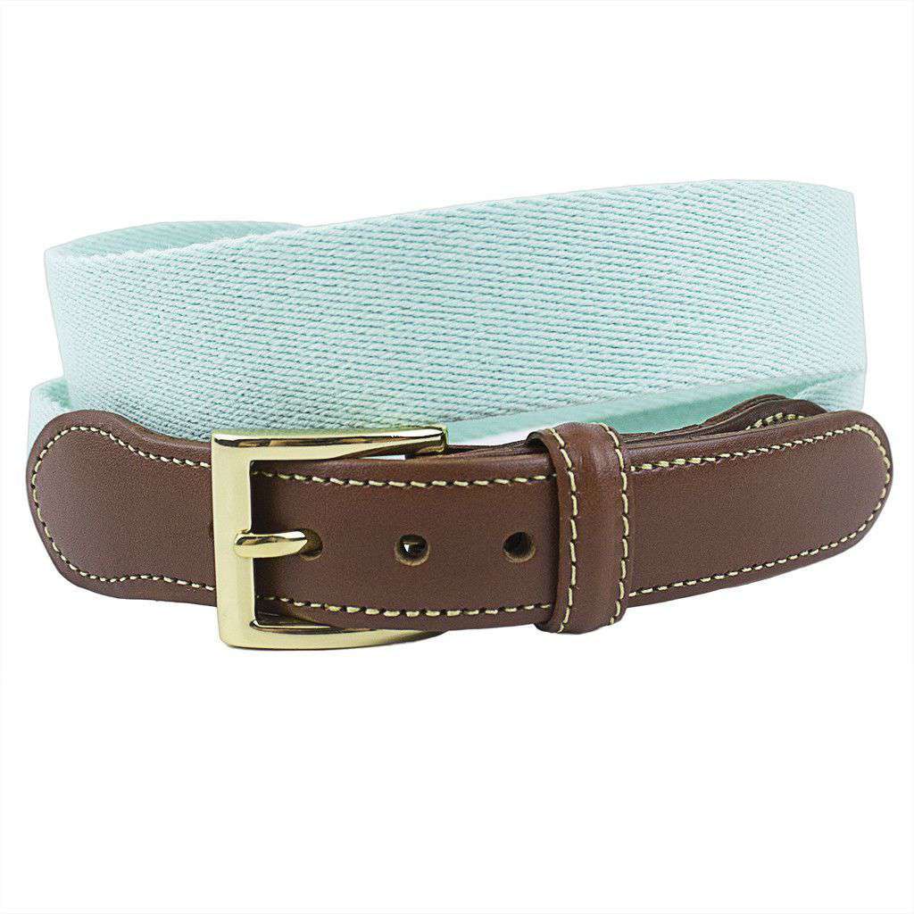 Mint Surcingle Leather Tab Belt by Country Club Prep - Country Club Prep