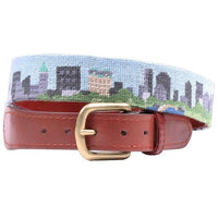 New York Skyline Needlepoint Belt by Smathers & Branson - Country Club Prep