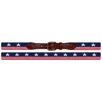 Old Glory Needlepoint Belt in Red, White and Blue by Smathers & Branson - Country Club Prep
